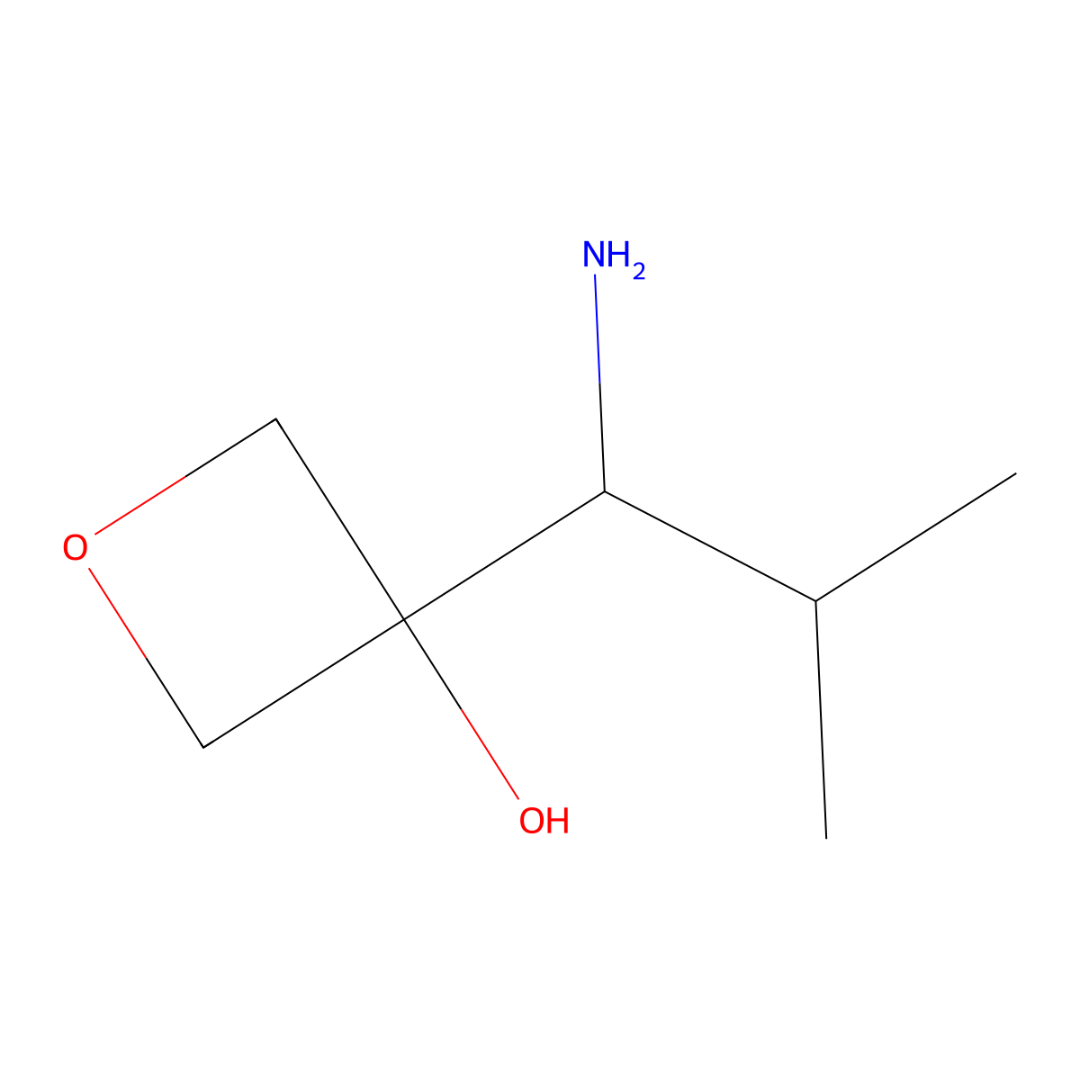 3-(1-Amino-2-methylpropyl)oxetan-3-ol molecular structure, CAS 2091785-49-6