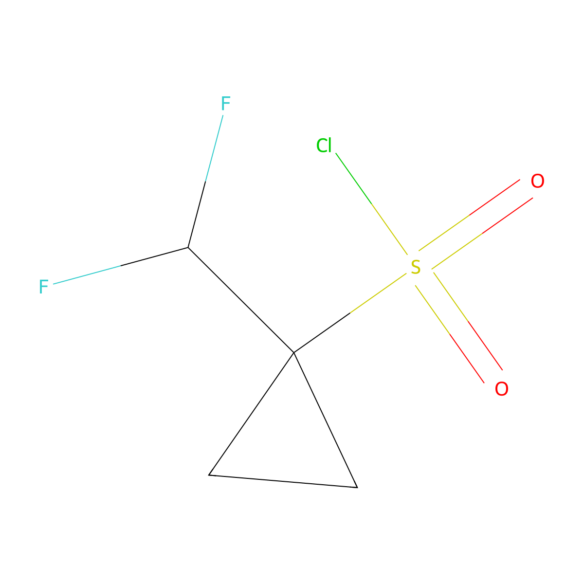 1-(Difluoromethyl)cyclopropane-1-sulfonyl chloride molecular structure, CAS 2091793-00-7