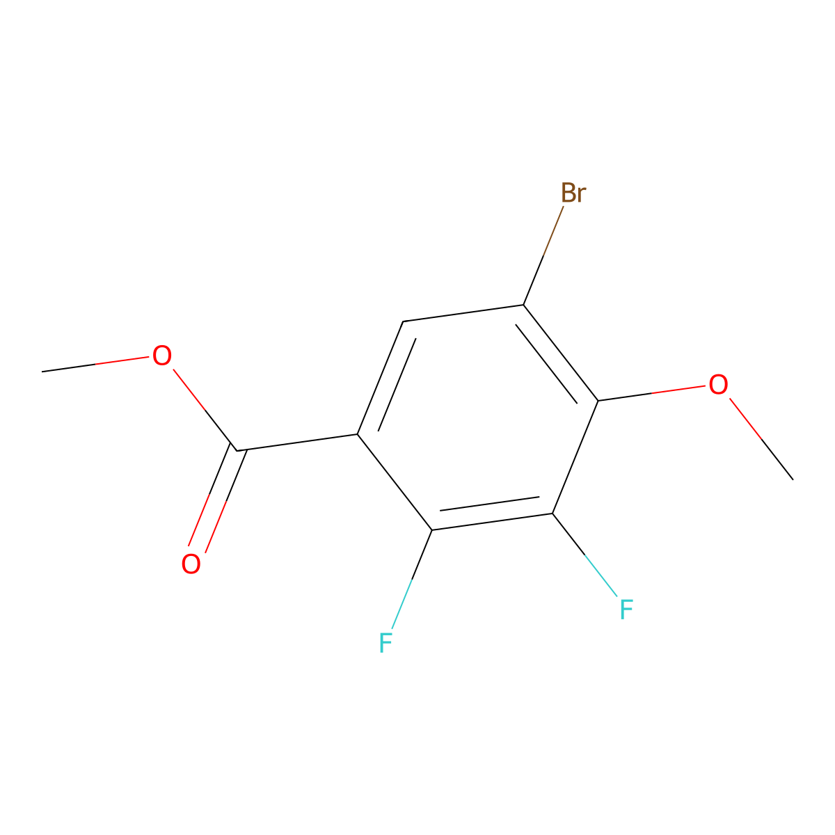 Methyl 5-bromo-2,3-difluoro-4-methoxybenzoate molecular structure, CAS 2091796-40-4