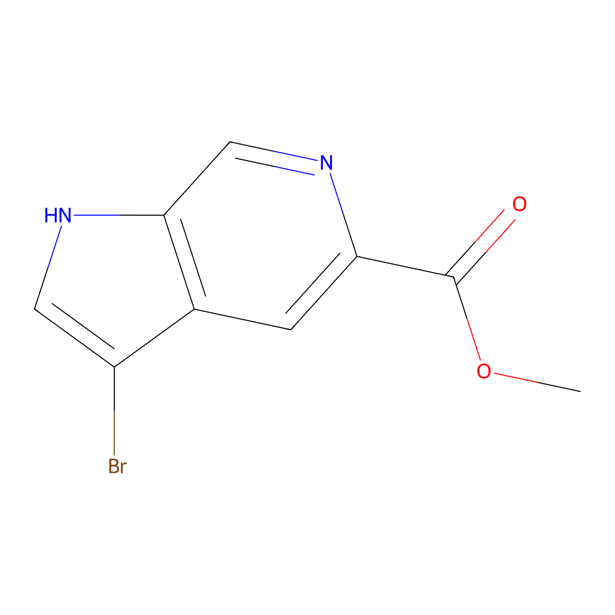 Methyl 3-bromo-1H-pyrrolo[2,3-c]pyridine-5-carboxylate molecular structure, CAS 2091796-77-7