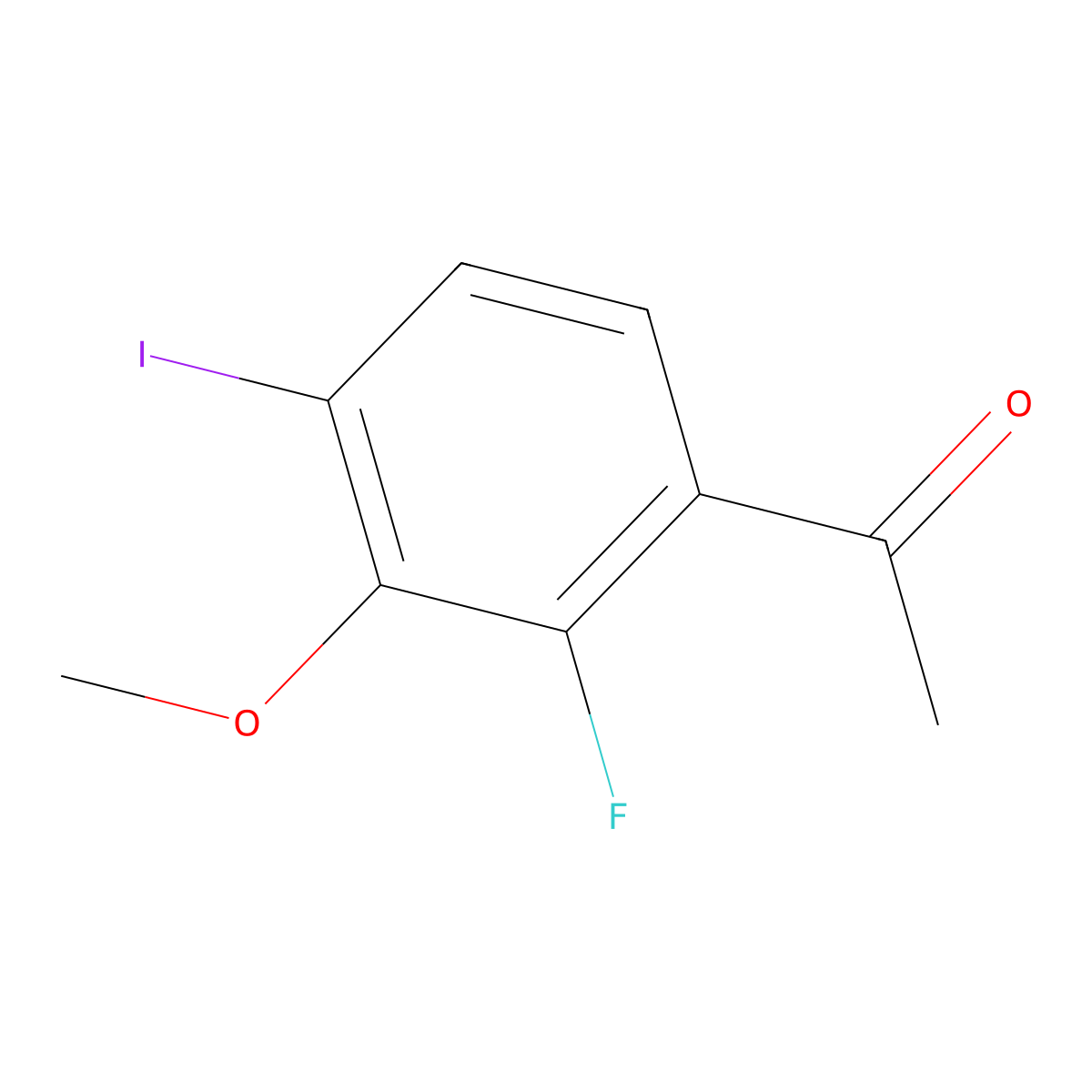 1-(2-Fluoro-4-iodo-3-methoxyphenyl)ethanone molecular structure, CAS 2091799-20-9