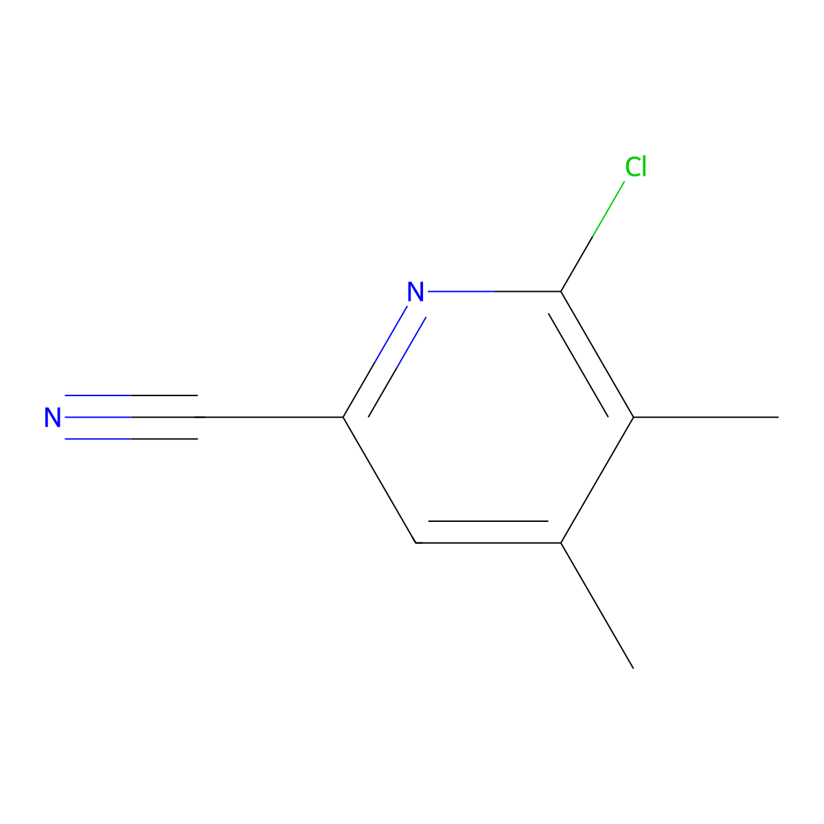 6-Chloro-4,5-dimethylpyridine-2-carbonitrile molecular structure, CAS 2091802-86-5