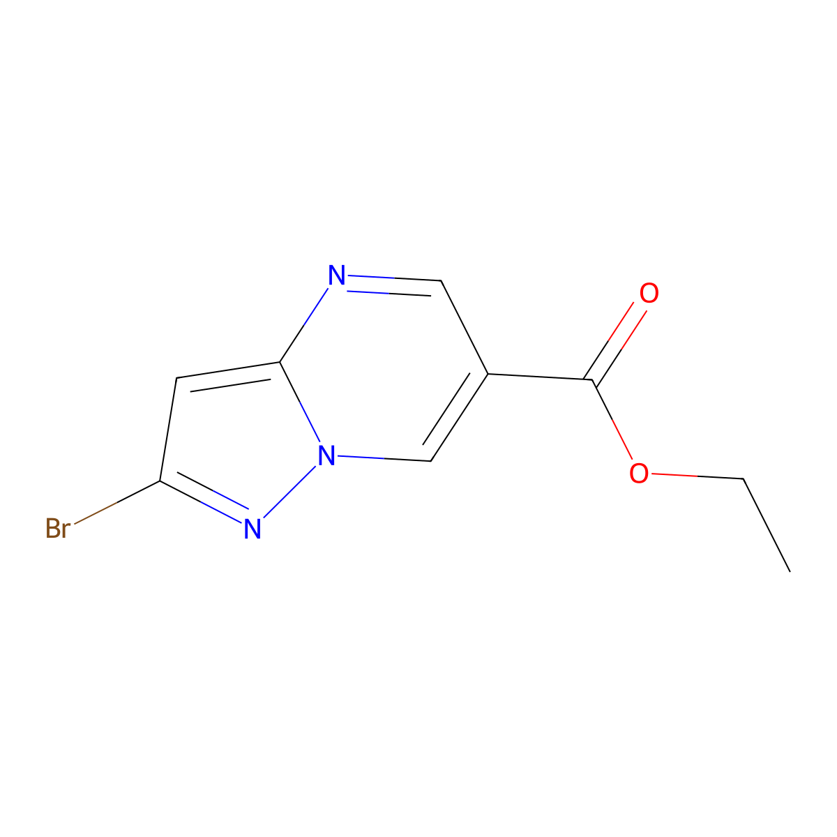Ethyl 2-bromopyrazolo[1,5-A]pyrimidine-6-carboxylate molecular structure, CAS 2091804-20-3