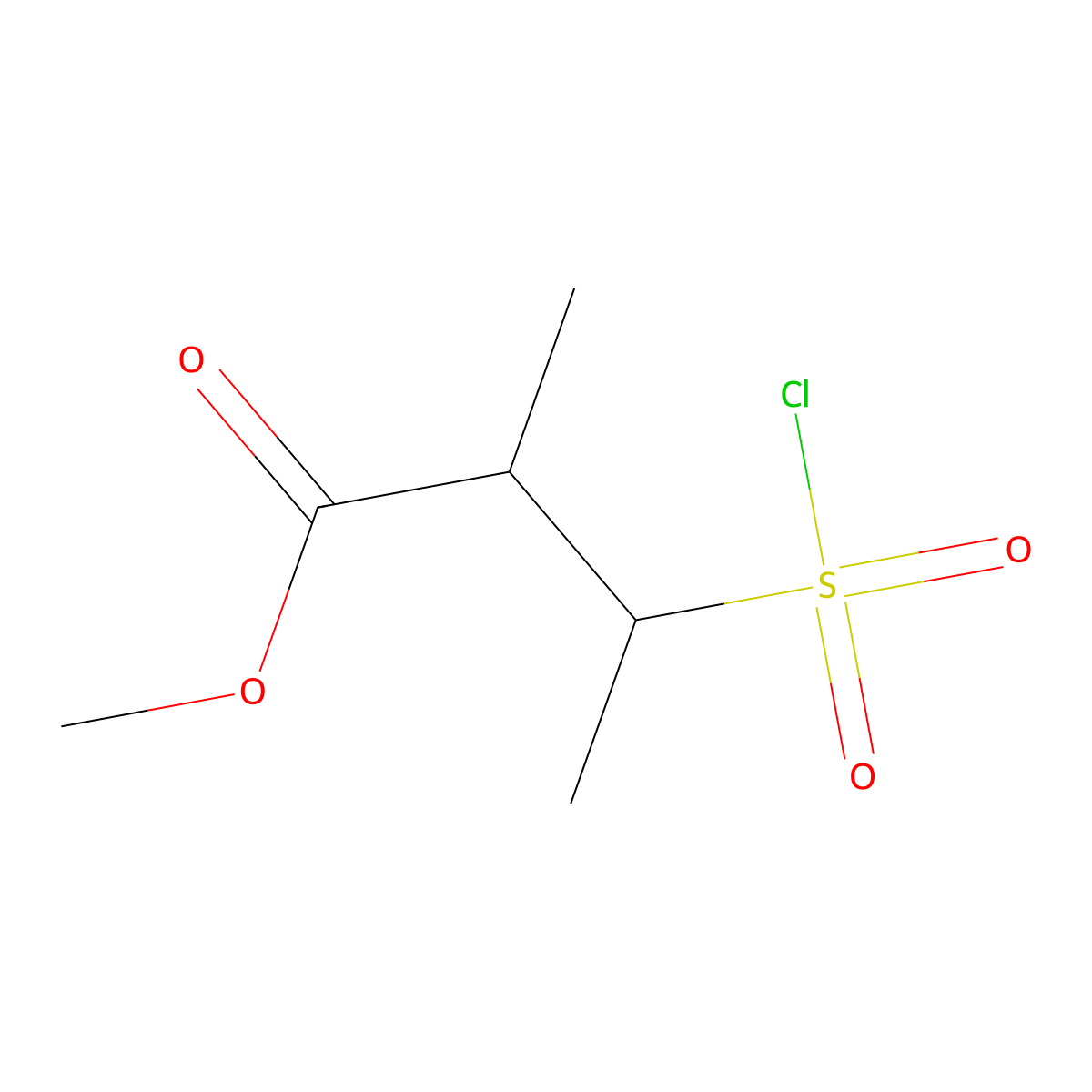 Methyl 3-(chlorosulfonyl)-2-methylbutanoate molecular structure, CAS 2091807-48-4