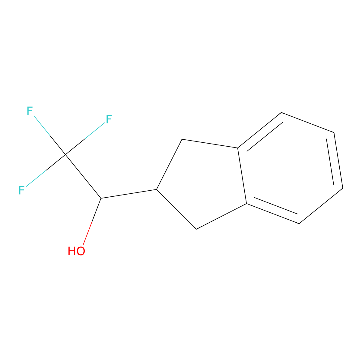 1-(2,3-Dihydro-1h-inden-2-yl)-2,2,2-trifluoroethan-1-ol molecular structure, CAS 2091808-30-7