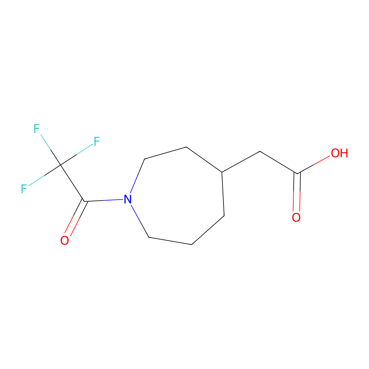 2-[1-(Trifluoroacetyl)azepan-4-yl]acetic acid molecular structure, CAS 2091809-40-2