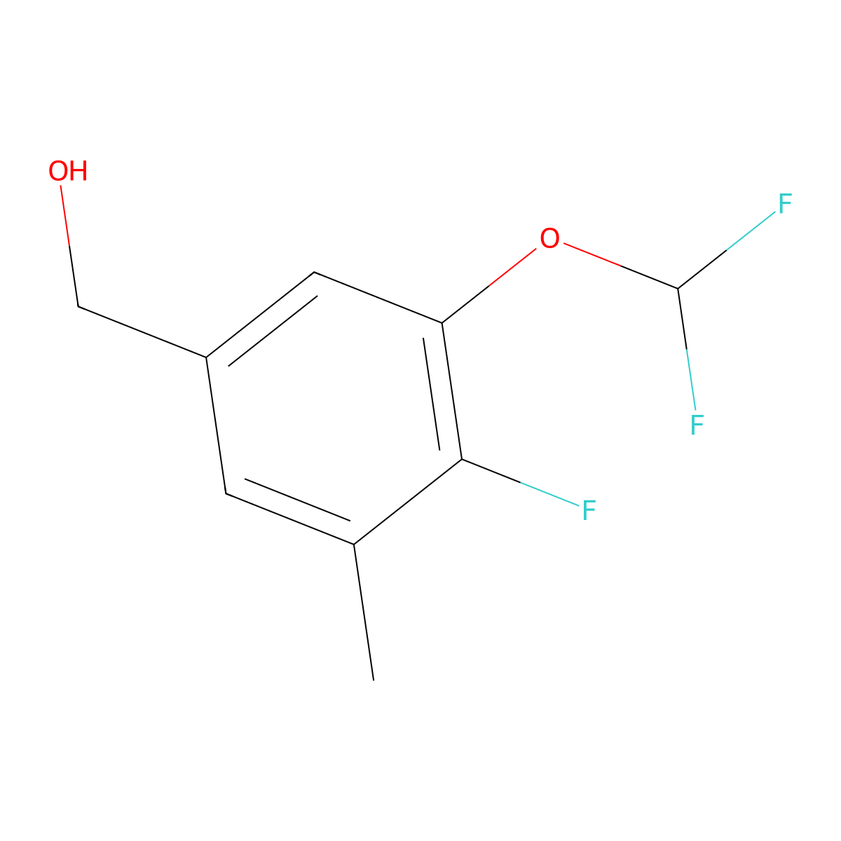 (3-(Difluoromethoxy)-4-fluoro-5-methylphenyl)methanol molecular structure, CAS 2091809-69-5