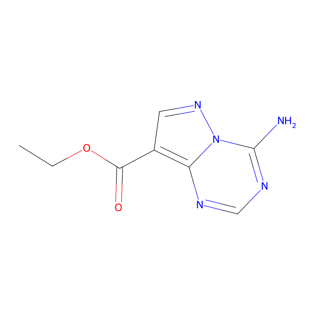 Ethyl 4-aminopyrazolo[1,5-a][1,3,5]triazine-8-carboxylate molecular structure, CAS 2091811-22-0