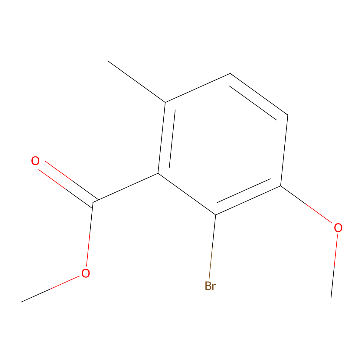 Methyl 2-bromo-3-methoxy-6-methylbenzoate molecular structure, CAS 2091811-28-6