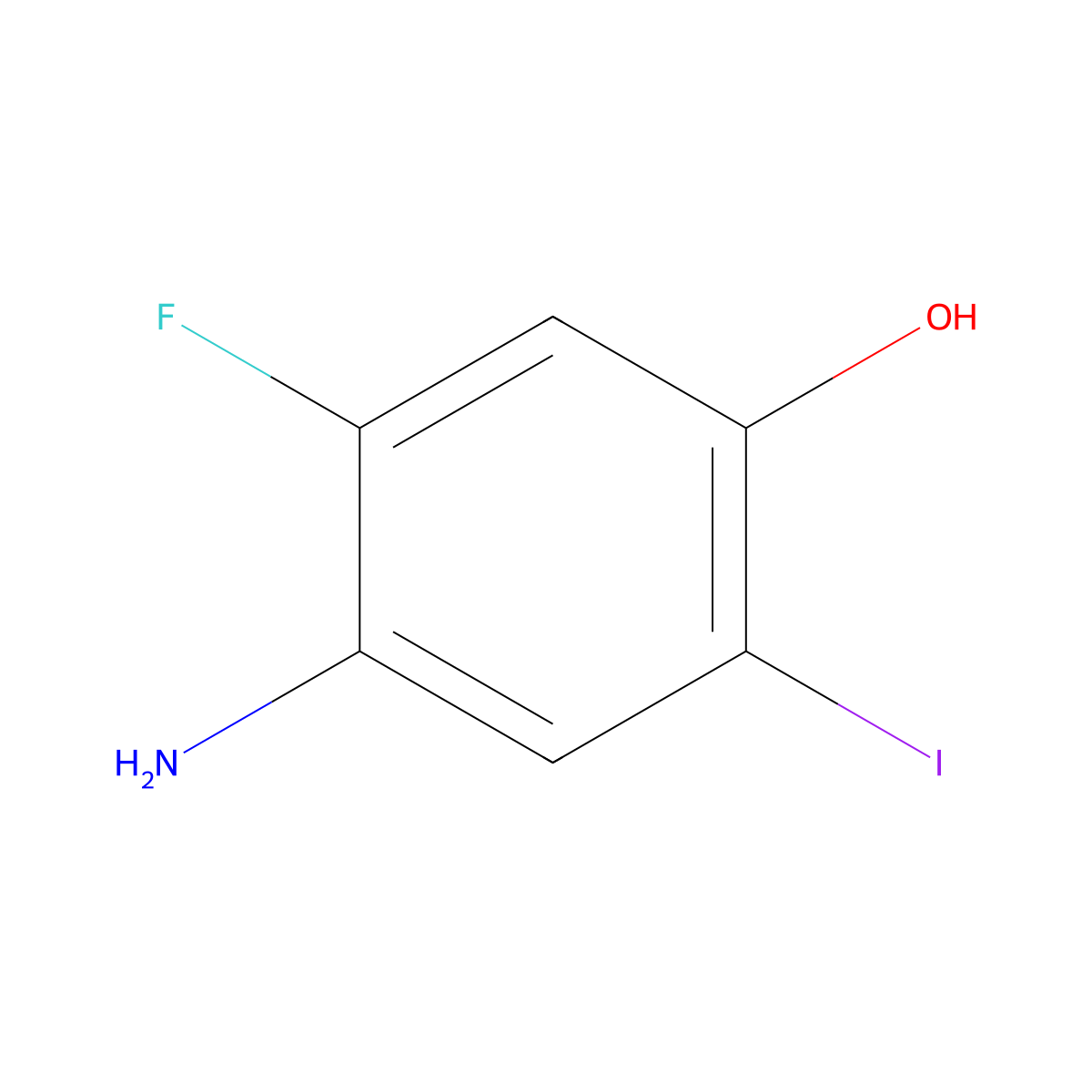 4-Amino-5-fluoro-2-iodophenol molecular structure, CAS 2091817-62-6
