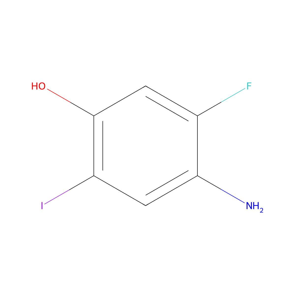 4-Amino-5-fluoro-2-iodophenol molecular structure, CAS 2091817-62-6