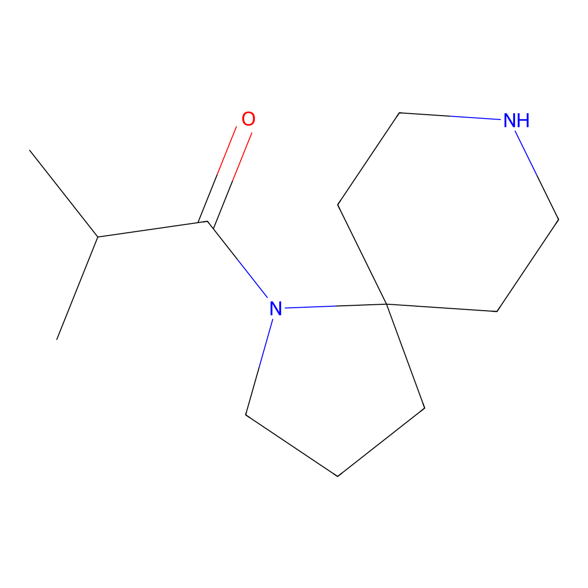 1-{1,8-Diazaspiro[4.5]decan-1-yl}-2-methylpropan-1-one molecular structure, CAS 2091822-97-6