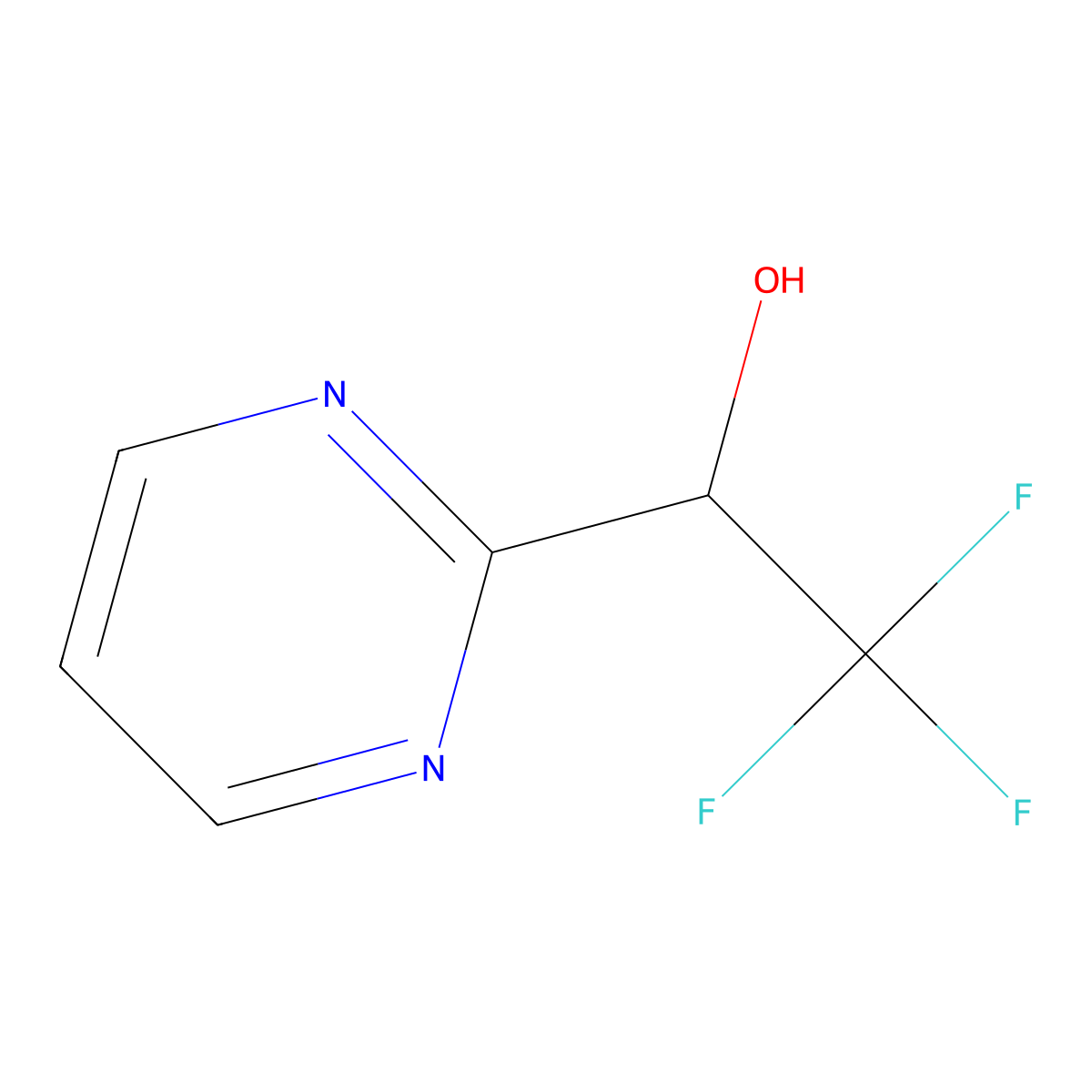 2,2,2-Trifluoro-1-(pyrimidin-2-yl)ethan-1-ol molecular structure, CAS 2091830-11-2