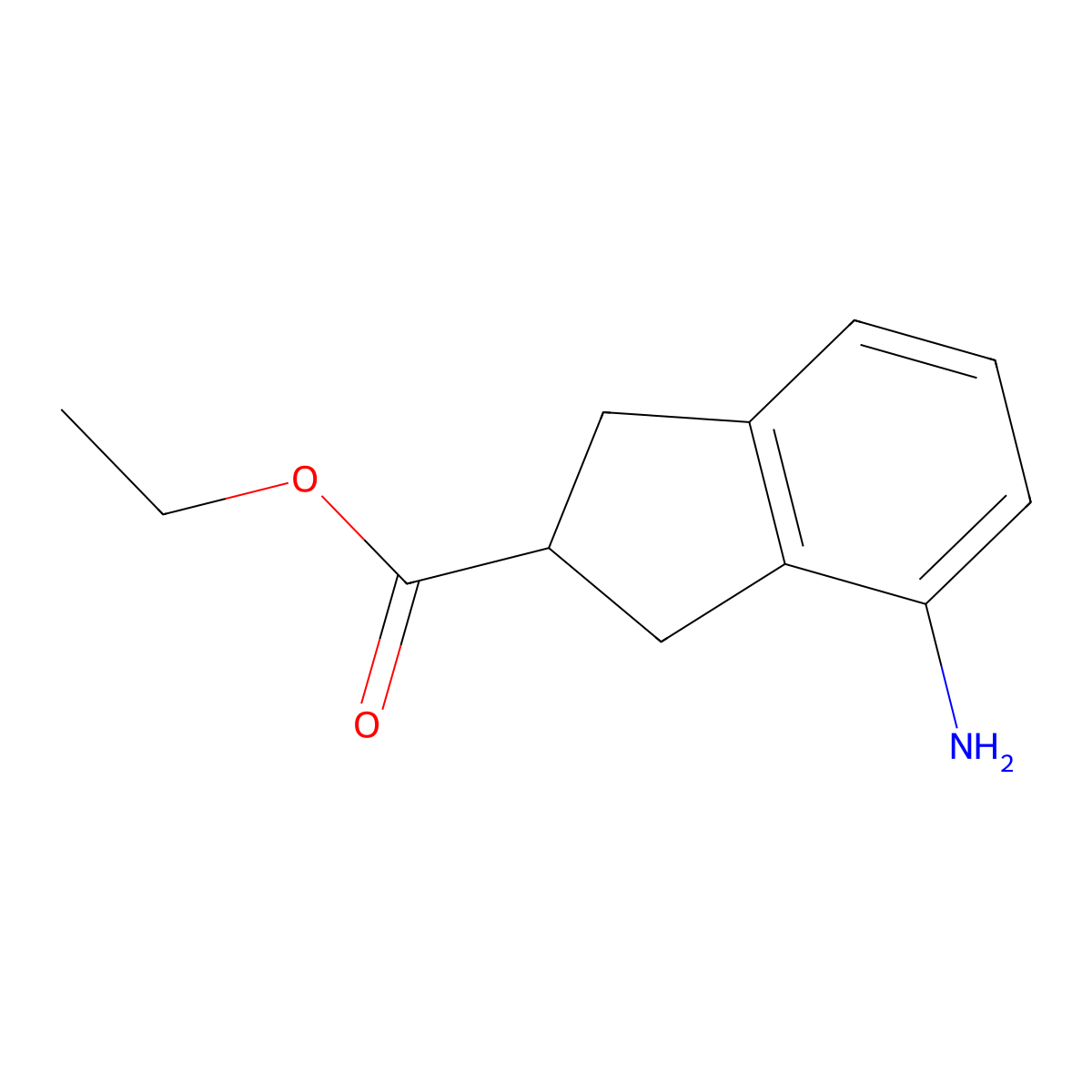 ethyl 4-amino-2,3-dihydro-1H-indene-2-carboxylate molecular structure, CAS 2091836-60-9