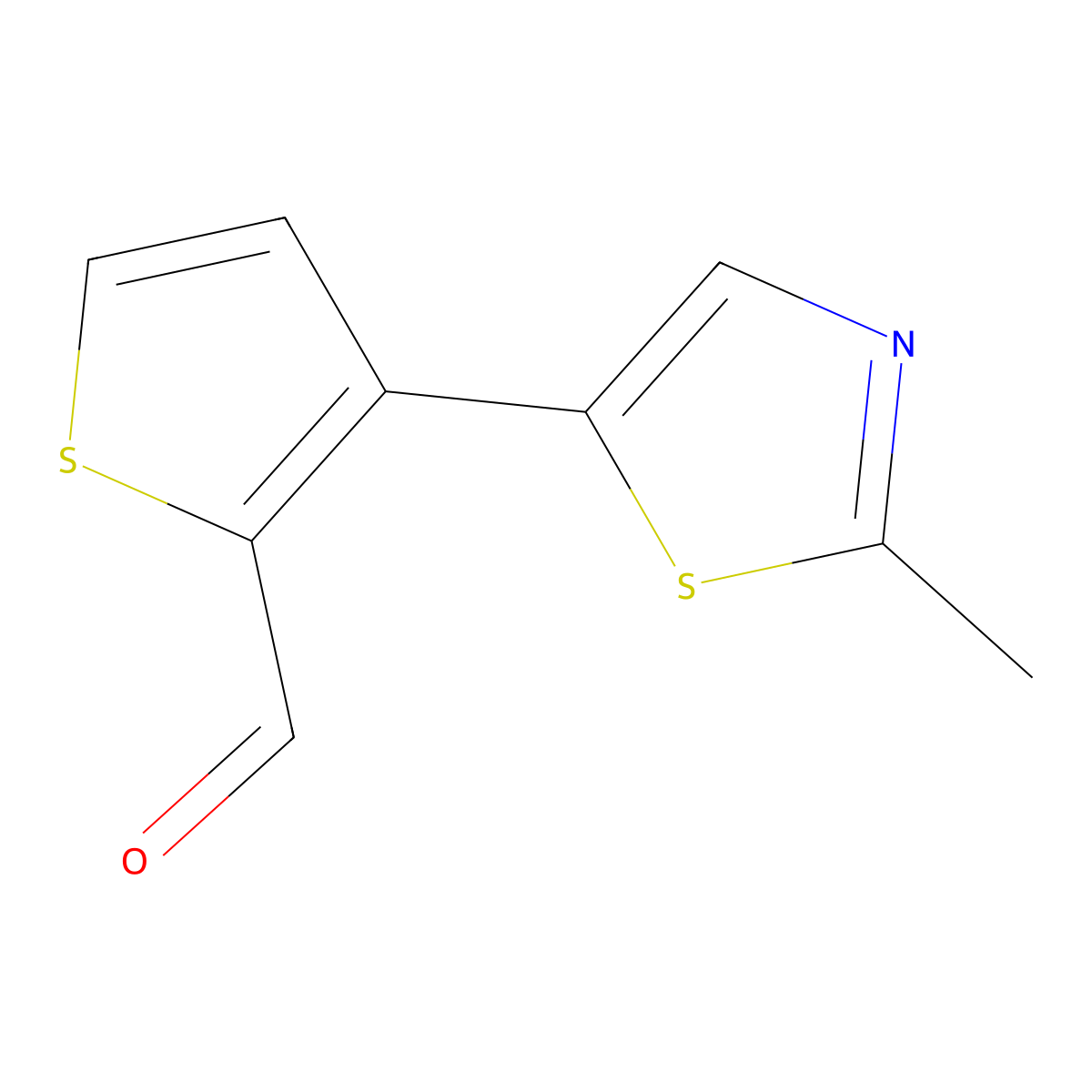 3-(2-Methyl-1,3-thiazol-5-yl)thiophene-2-carbaldehyde molecular structure, CAS 2091842-44-1