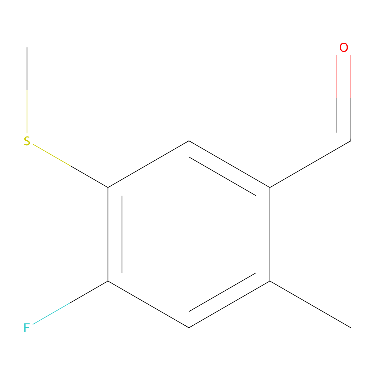 4-Fluoro-2-methyl-5-(methylthio)benZaldehyde molecular structure, CAS 2091845-88-2