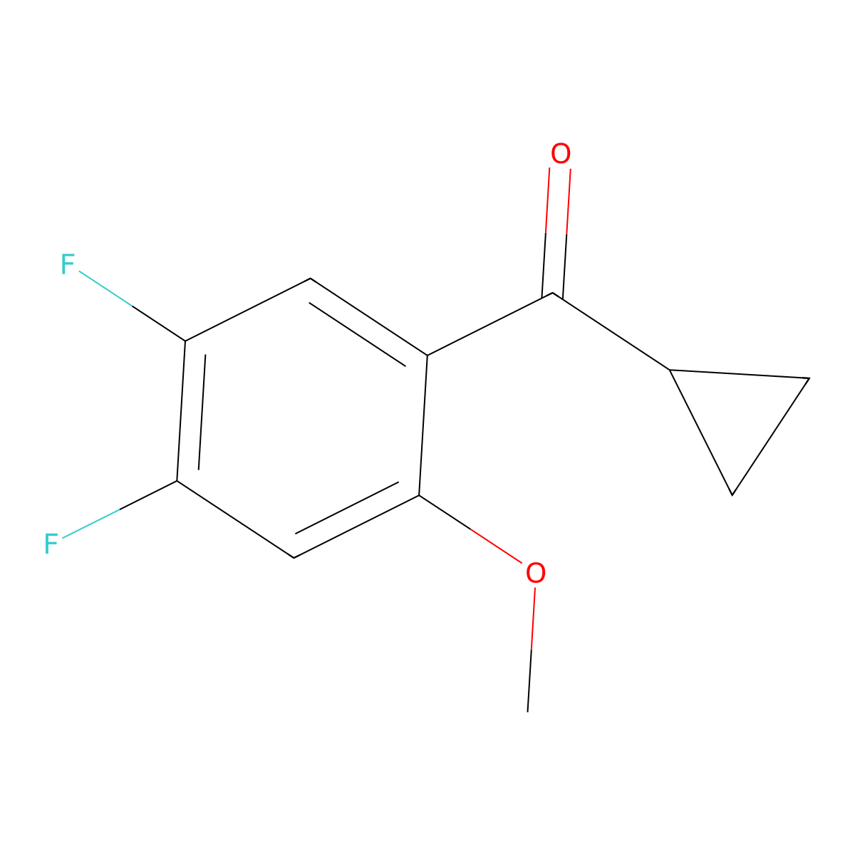 Cyclopropyl(4,5-difluoro-2-methoxyphenyl)methanone molecular structure, CAS 2091846-92-1
