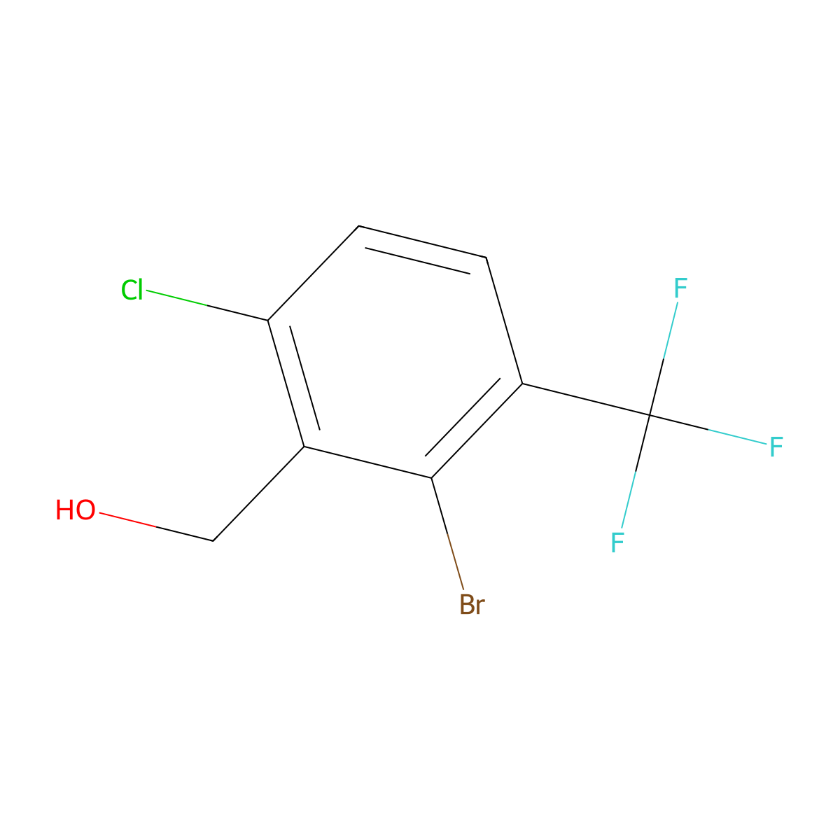 2-Bromo-6-chloro-3-(trifluoromethyl)benzyl alcohol molecular structure, CAS 2091848-47-2