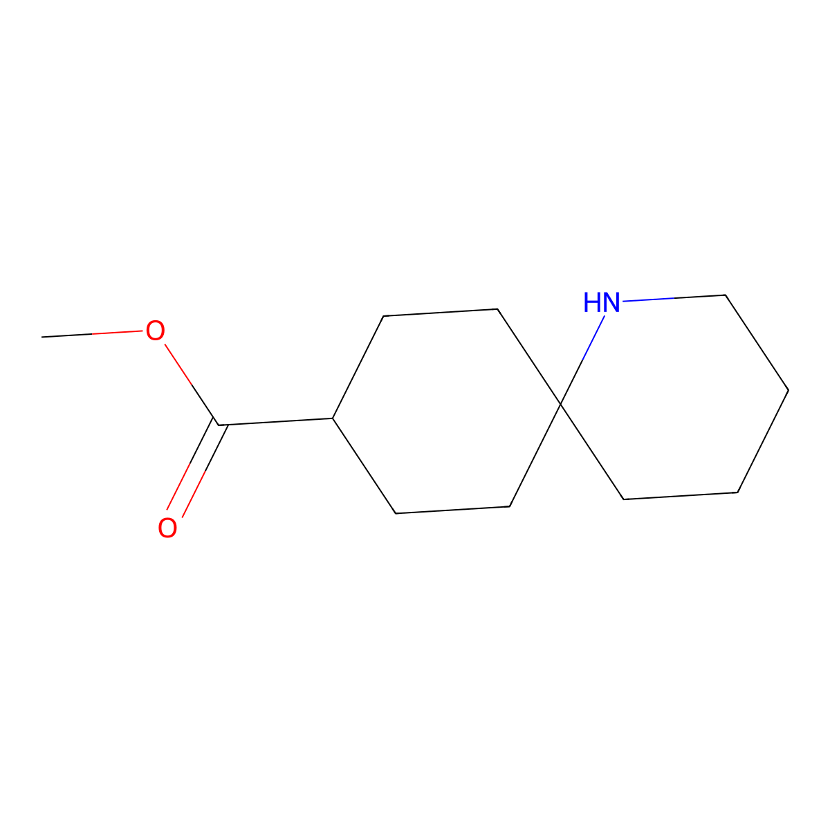 Methyl 1-azaspiro[5.5]undecane-9-carboxylate molecular structure, CAS 2091851-44-2