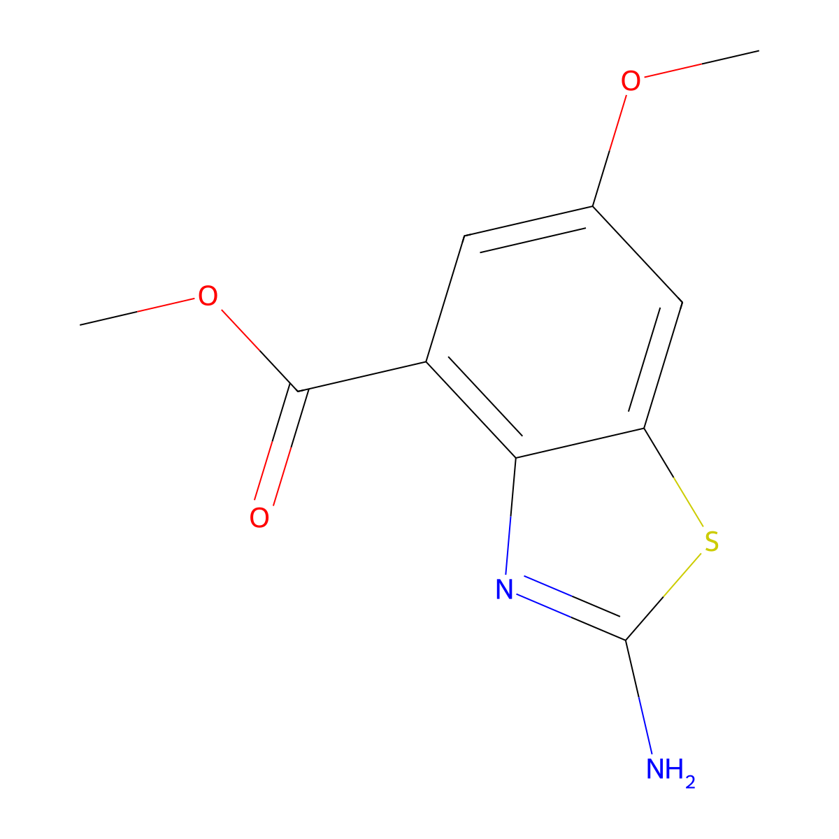 Methyl 2-amino-6-methoxybenzo[d]thiazole-4-carboxylate molecular structure, CAS 2091856-57-2
