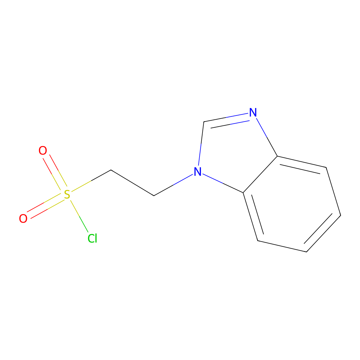 2-(1H-1,3-benzodiazol-1-yl)ethane-1-sulfonyl chloride molecular structure, CAS 2091857-29-1