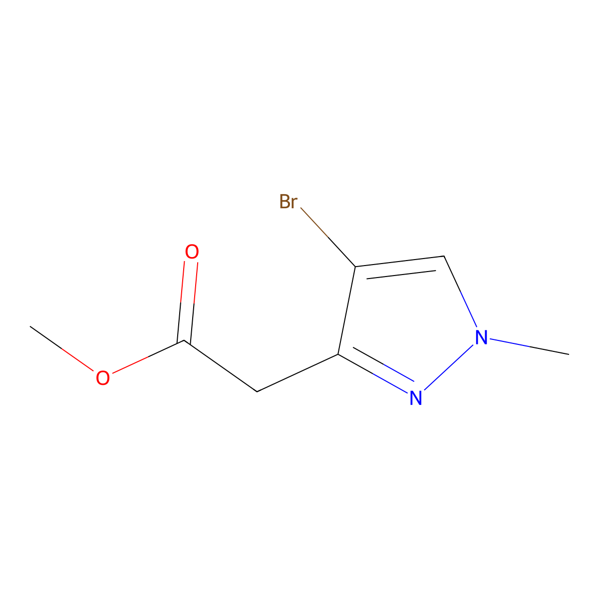 methyl 2-(4-bromo-1-methyl-1H-pyrazol-3-yl)acetate molecular structure, CAS 2091858-06-7