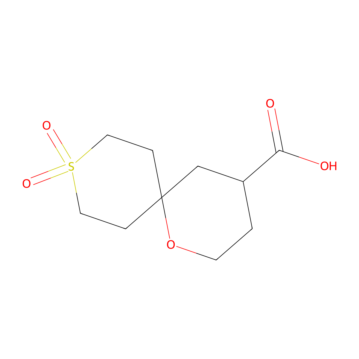 9,9-Dioxo-1-oxa-9lambda6-thiaspiro[5.5]undecane-4-carboxylic acid molecular structure, CAS 2091859-06-0