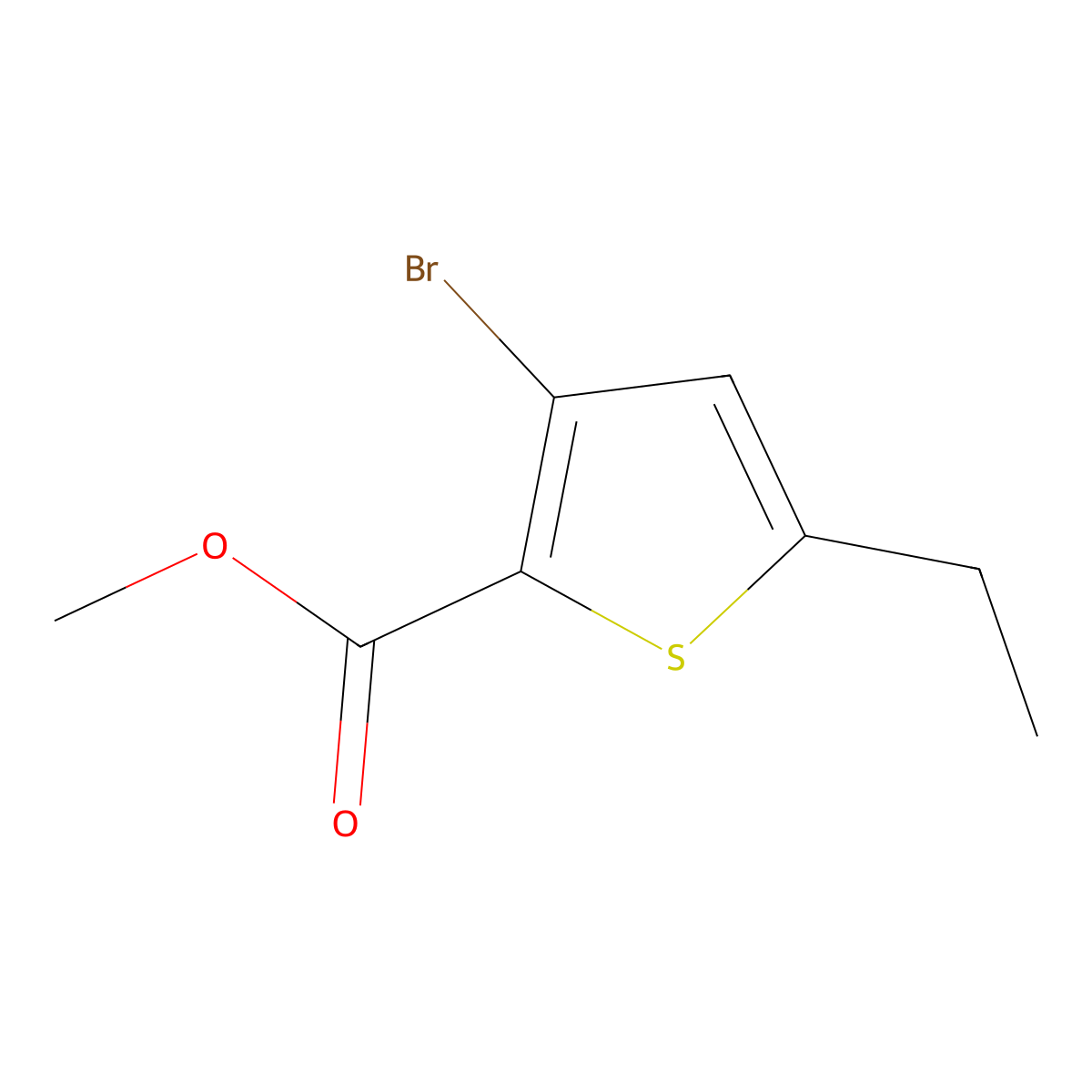 Methyl 3-bromo-5-ethylthiophene-2-carboxylate molecular structure, CAS 2091859-69-5