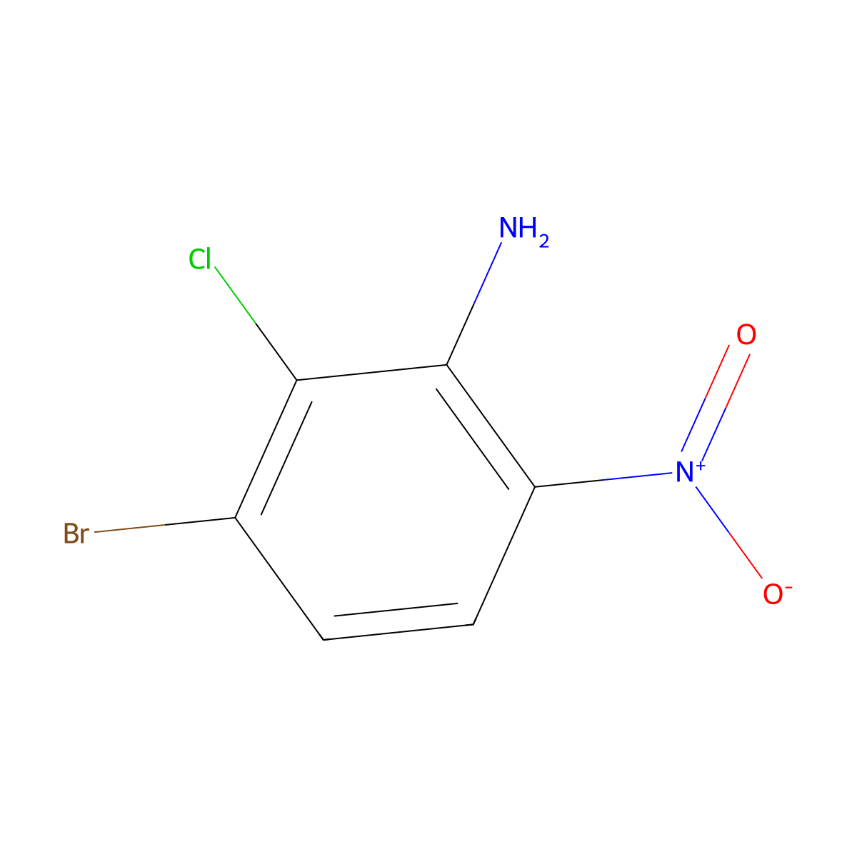 3-Bromo-2-chloro-6-nitroaniline molecular structure, CAS 2091859-73-1