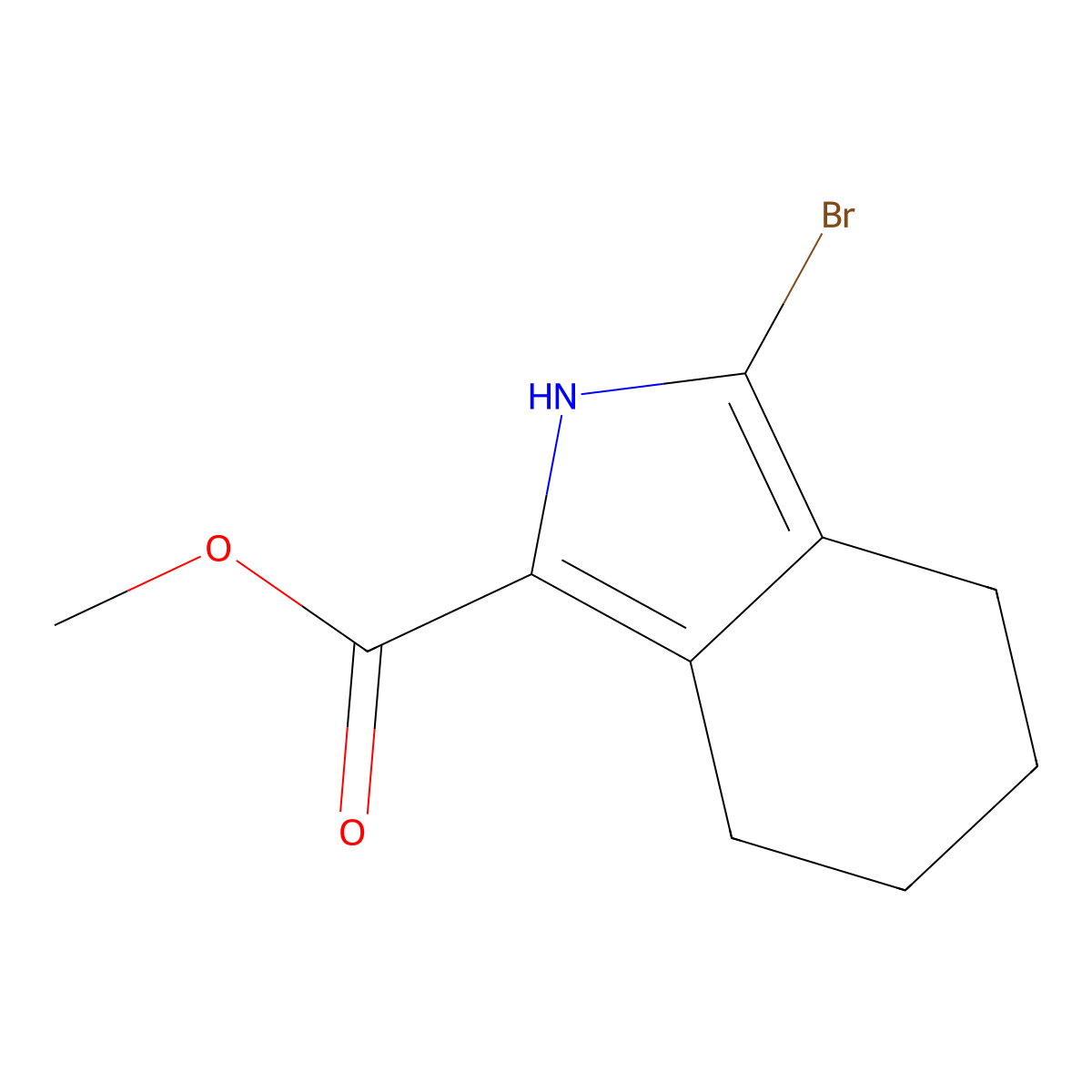 methyl 3-bromo-4,5,6,7-tetrahydro-2H-isoindole-1-carboxylate molecular structure, CAS 2091860-21-6