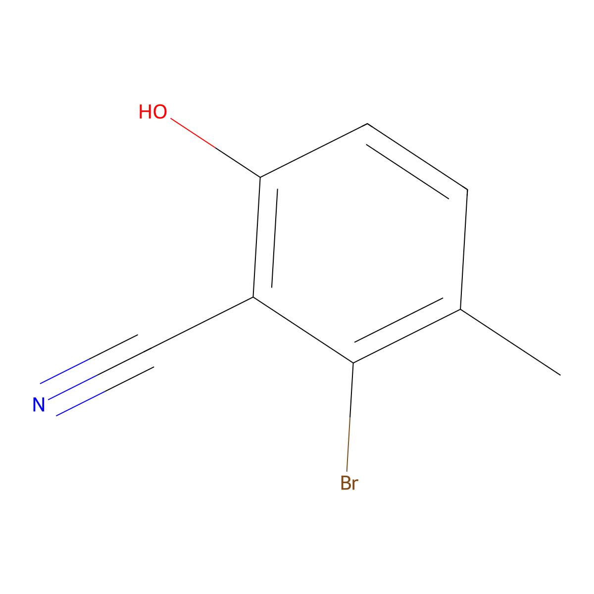 2-Bromo-6-hydroxy-3-methylbenzonitrile molecular structure, CAS 2091862-84-7