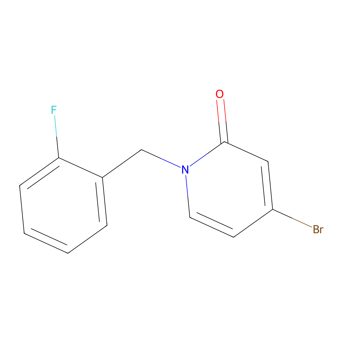 4-Bromo-1-(2-fluorobenzyl)pyridin-2(1H)-one molecular structure, CAS 2091867-04-6