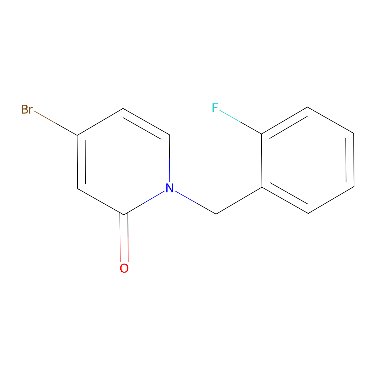 4-Bromo-1-(2-fluorobenzyl)pyridin-2(1H)-one molecular structure, CAS 2091867-04-6