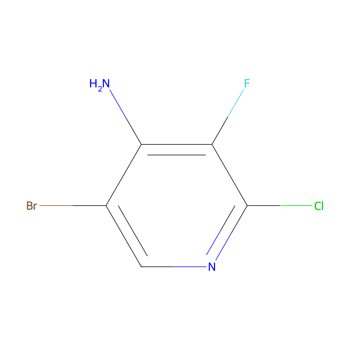 5-Bromo-2-chloro-3-fluoropyridin-4-amine molecular structure, CAS 2091872-93-2