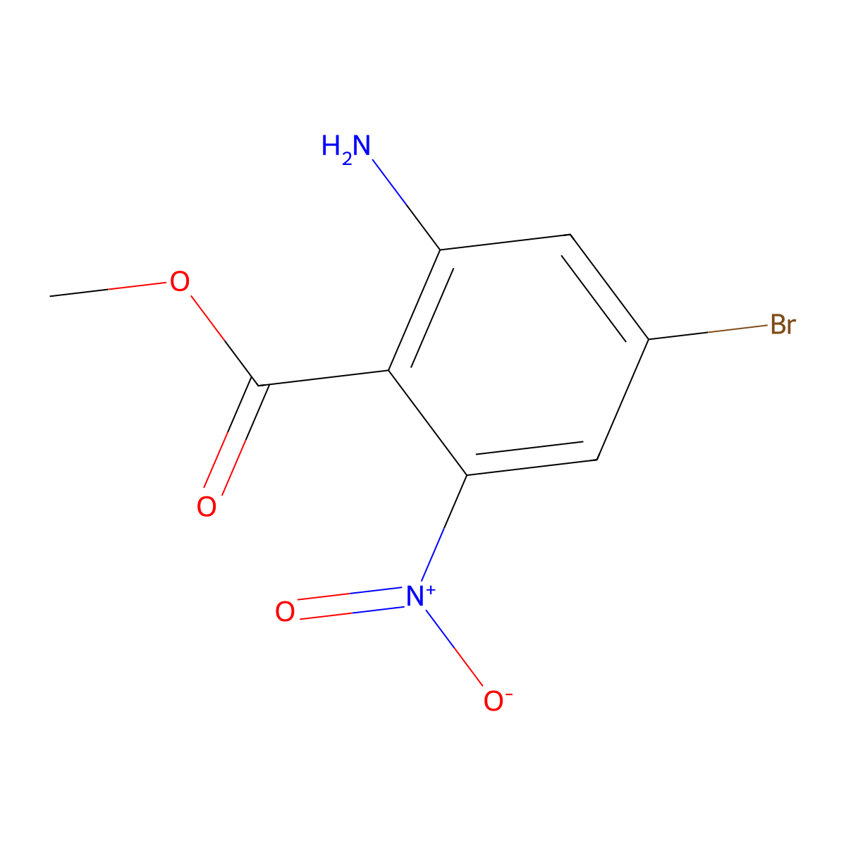 Methyl 2-amino-4-bromo-6-nitrobenzoate molecular structure, CAS 2091874-26-7