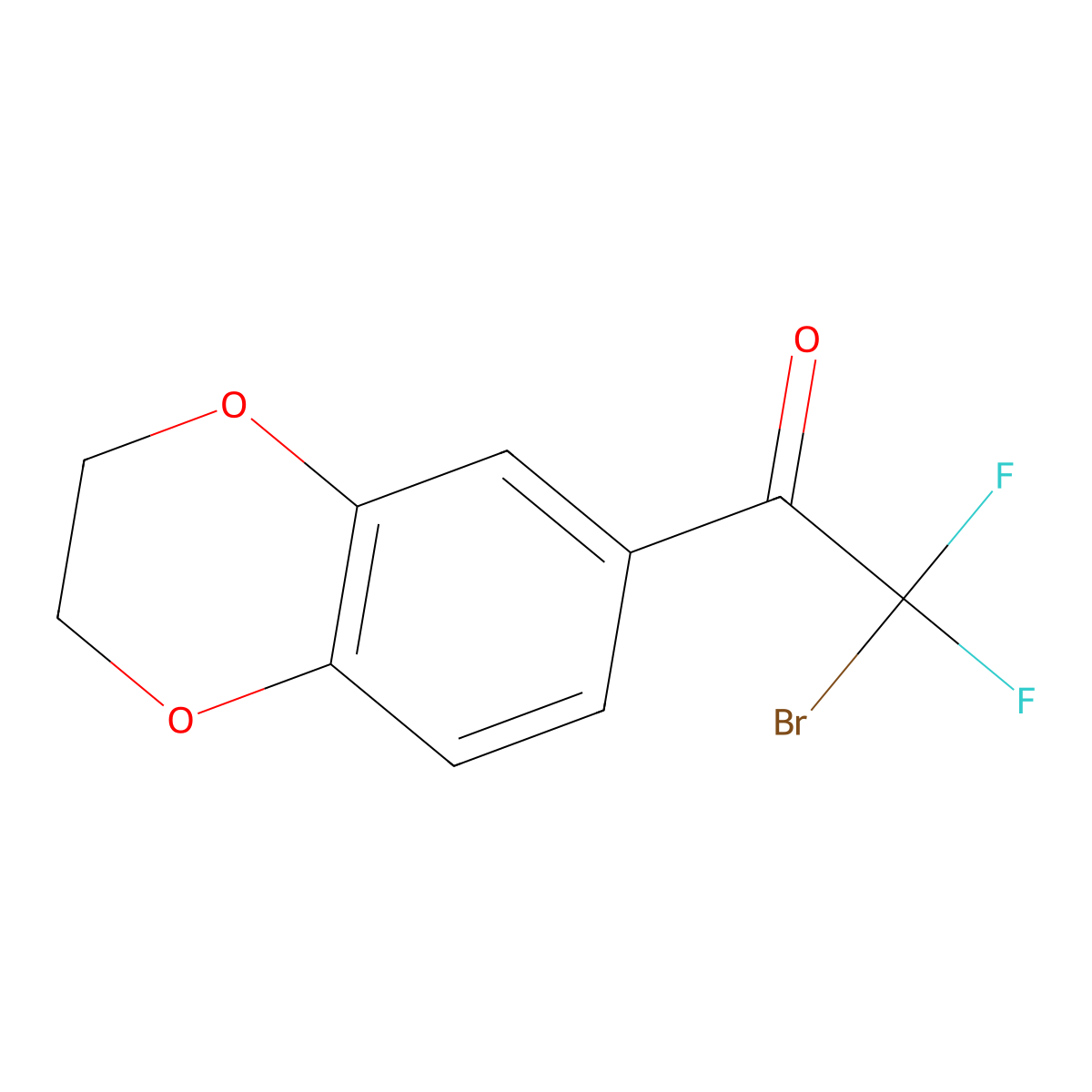 2-Bromo-2,2-difluoro-1-(3,4-(ethylenedioxy)phenyl)ethanone molecular structure, CAS 2091876-20-7