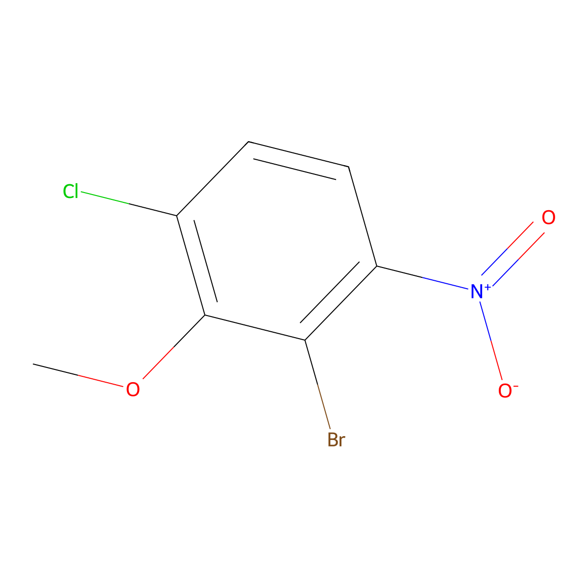 2-Bromo-4-chloro-3-methoxy-1-nitrobenzene molecular structure, CAS 2091876-50-3