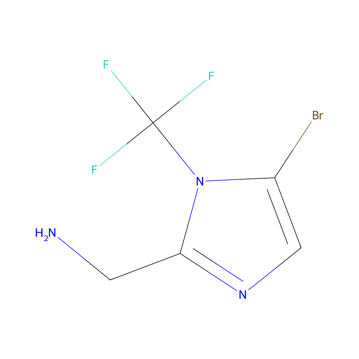 1-[5-bromo-1-(trifluoromethyl)-1H-imidazol-2-yl]methanamine molecular structure, CAS 2091880-03-2