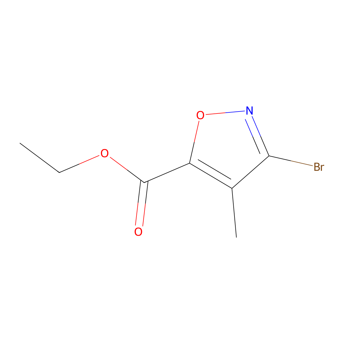 Ethyl 3-bromo-4-methyl-1,2-oxazole-5-carboxylate molecular structure, CAS 2091880-94-1