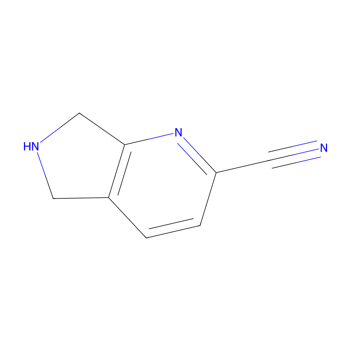 5H,6H,7H-pyrrolo[3,4-b]pyridine-2-carbonitrile molecular structure, CAS 2091881-44-4
