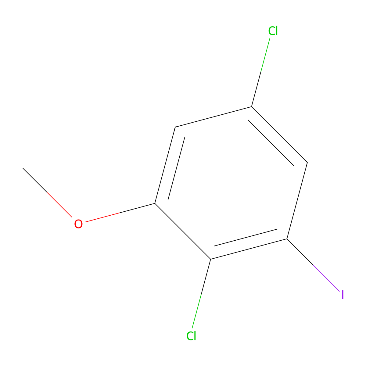 2,5-Dichloro-1-iodo-3-methoxybenzene molecular structure, CAS 2091890-74-1
