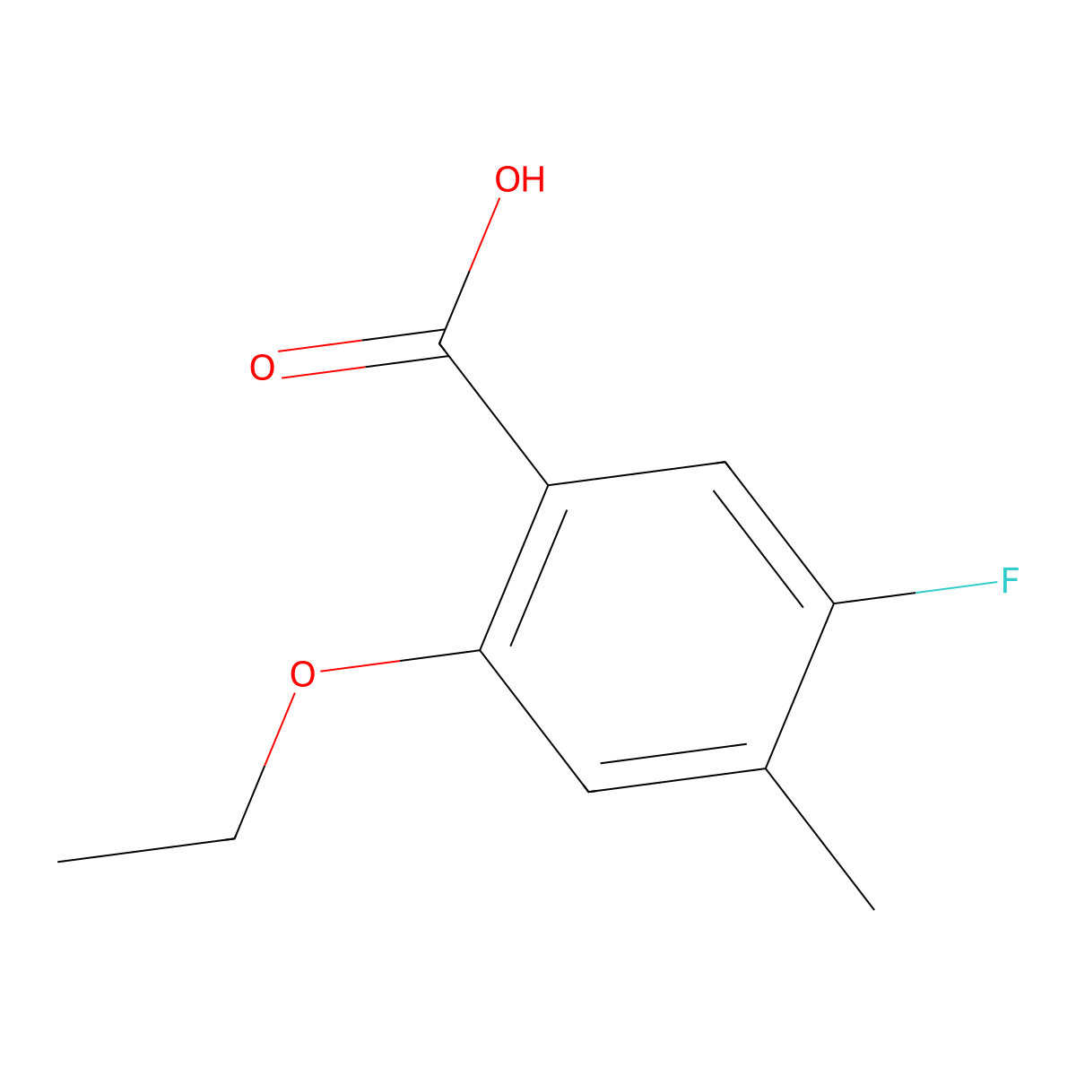 2-Ethoxy-5-fluoro-4-methylbenZoic acid molecular structure, CAS 2091890-85-4