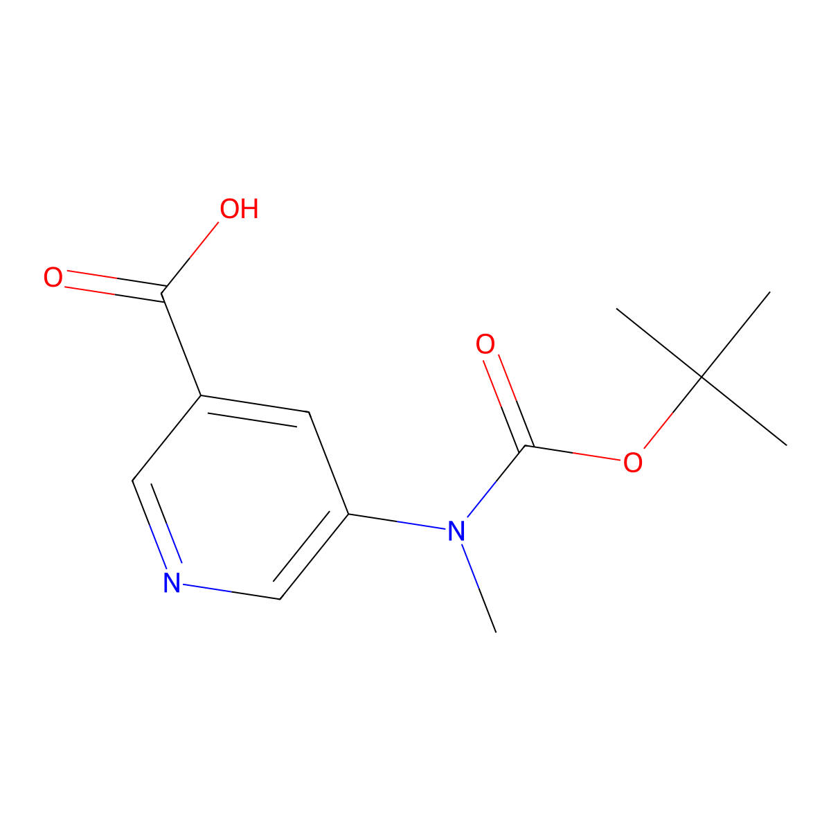5-{[(Tert-butoxy)carbonyl](methyl)amino}pyridine-3-carboxylic acid molecular structure, CAS 2091900-36-4