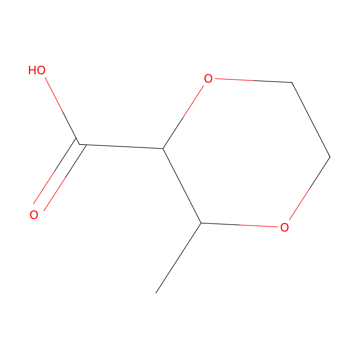 rac-(2R,3R)-3-methyl-1,4-dioxane-2-carboxylic acid molecular structure, CAS 2091906-33-9