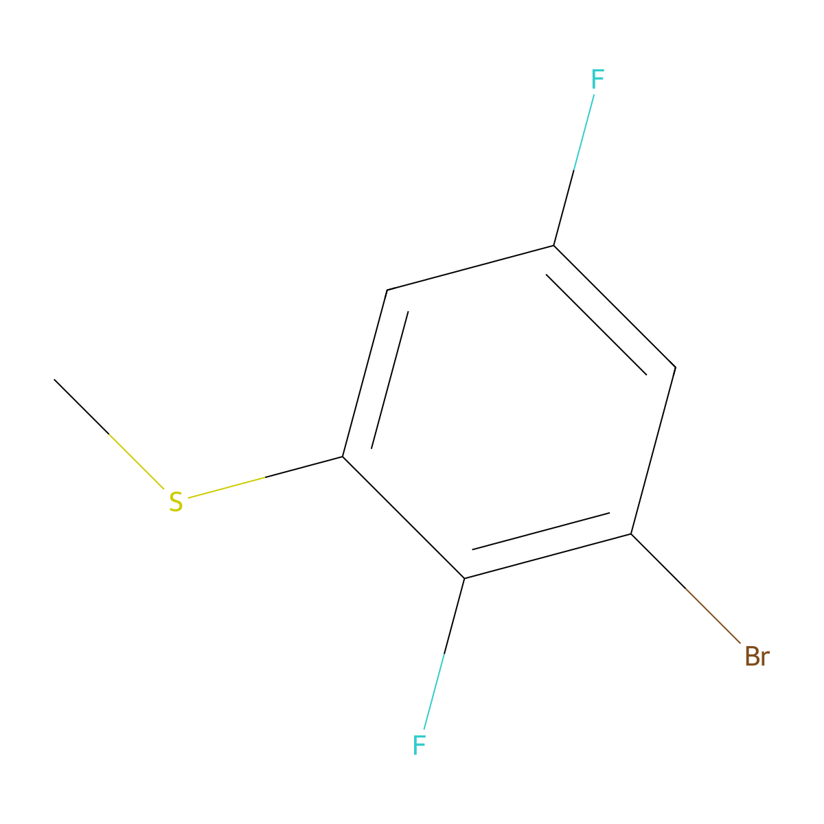 (3-Bromo-2,5-difluorophenyl)(methyl)sulfane molecular structure, CAS 2091909-85-0