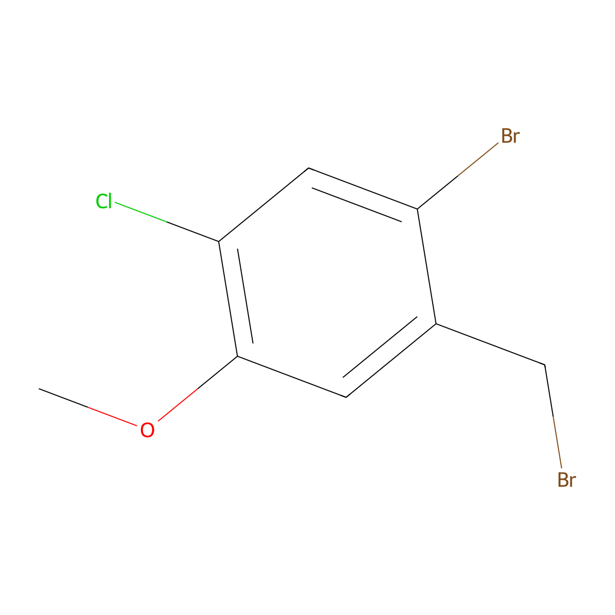 1-Bromo-2-(bromomethyl)-5-chloro-4-methoxybenzene molecular structure, CAS 2091911-03-2