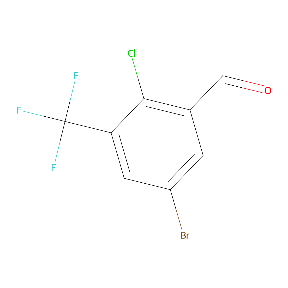 5-Bromo-2-chloro-3-(trifluoromethyl)benZaldehyde molecular structure, CAS 2091911-90-7