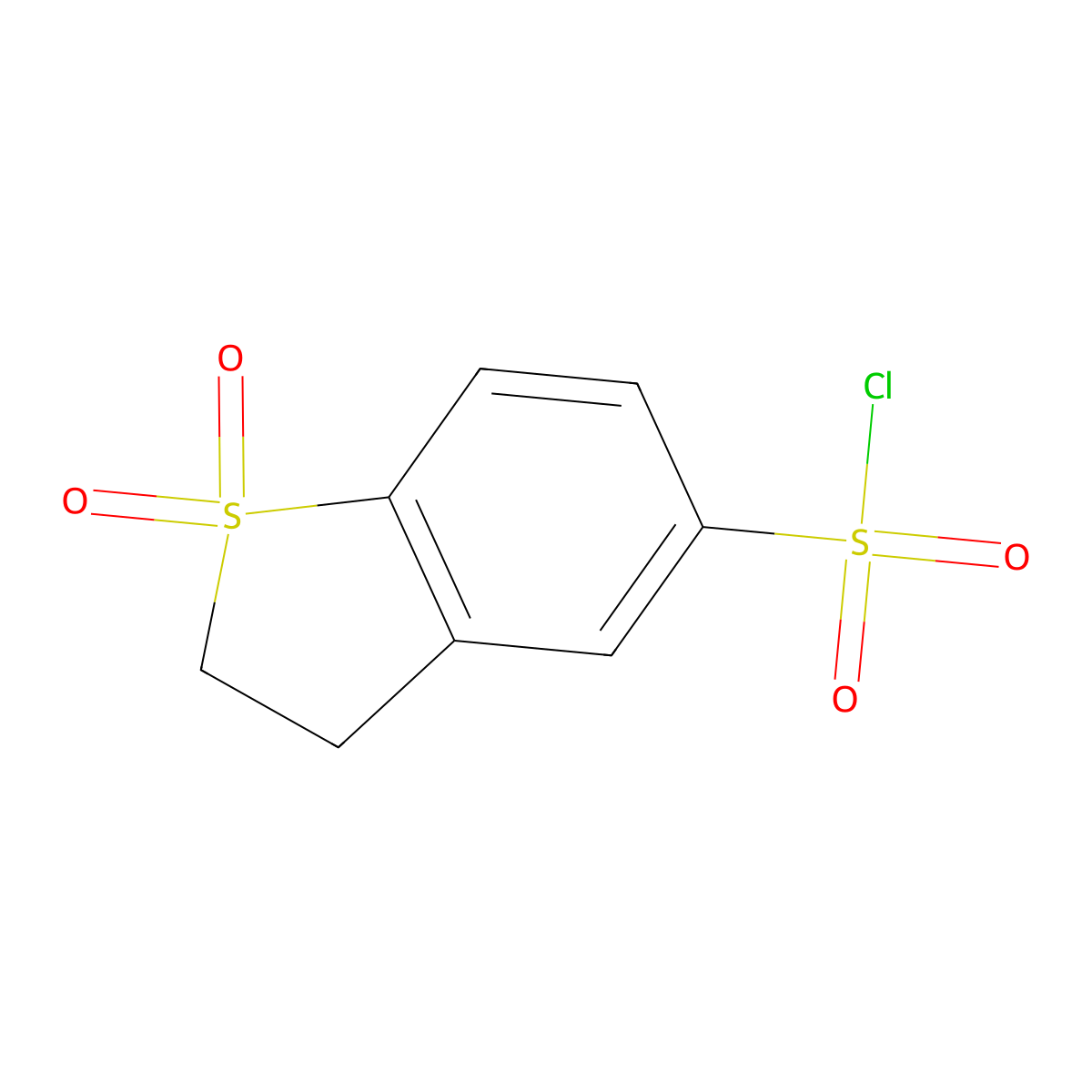 1,1-Dioxo-2,3-dihydro-1lambda6-benzothiophene-5-sulfonyl chloride molecular structure, CAS 2091914-87-1