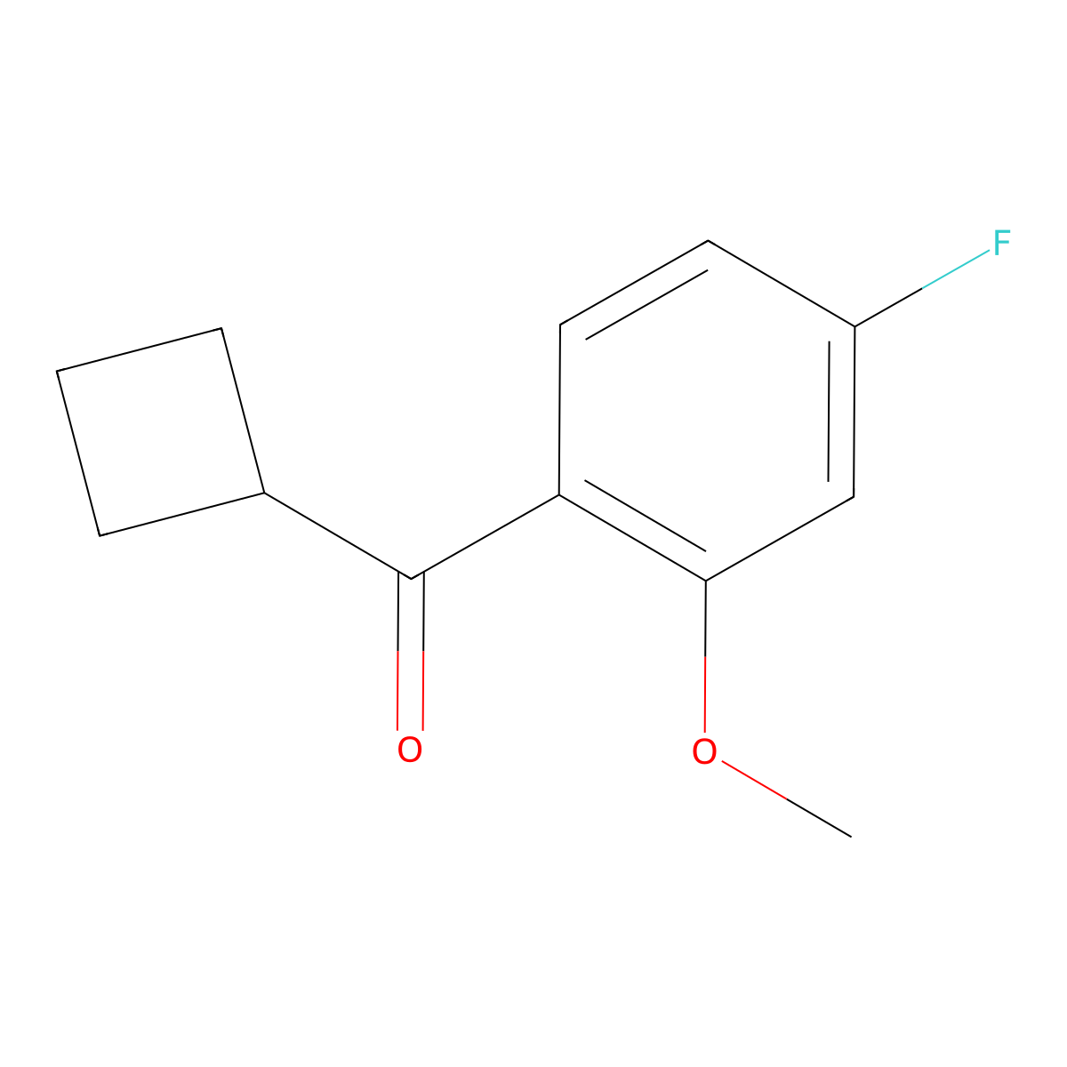 Cyclobutyl(4-fluoro-2-methoxyphenyl)methanone molecular structure, CAS 2091915-31-8