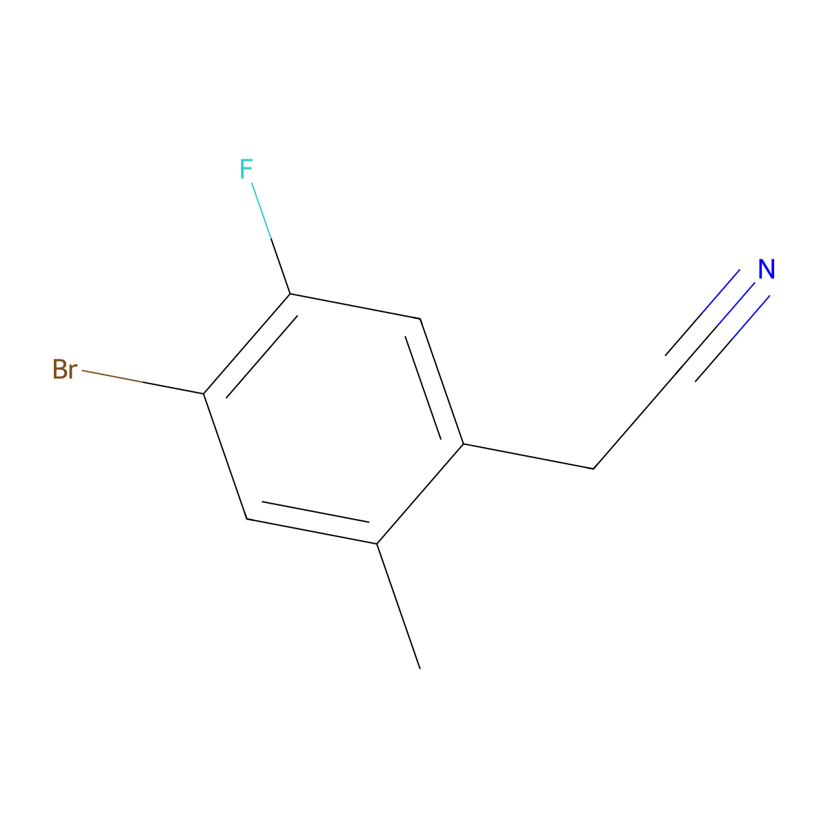 2-(4-Bromo-5-fluoro-2-methylphenyl)acetonitrile molecular structure, CAS 2091937-32-3